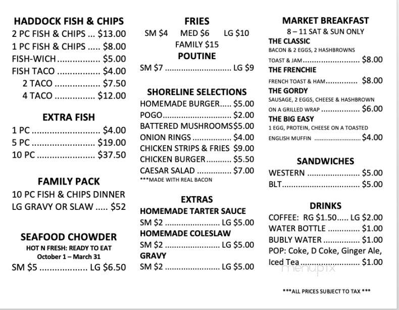 Craklins Fish & Chips - Lucan, ON menu_pic