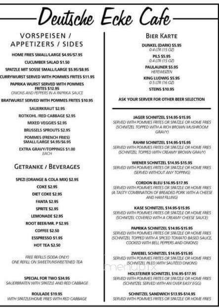 Deutsche Ecke - Radcliff, KY menu_pic