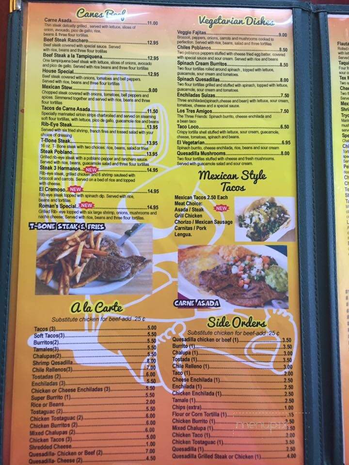 El Sureno Mexican Restaurant - Columbus, NC menu_pic