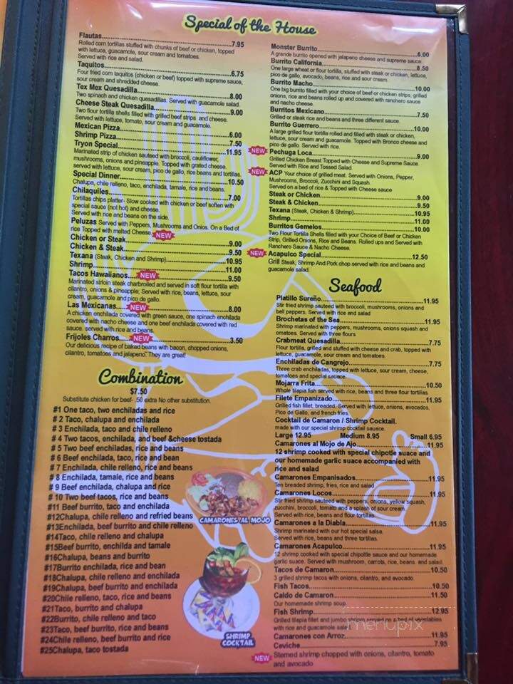 El Sureno Mexican Restaurant - Columbus, NC menu_pic