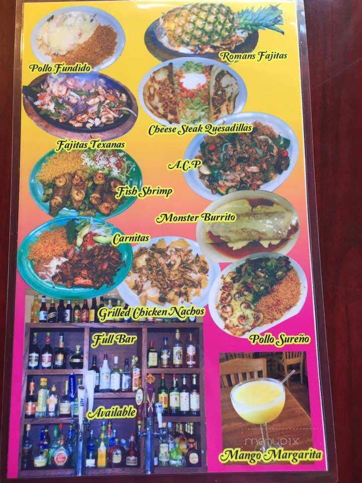 El Sureno Mexican Restaurant - Columbus, NC menu_pic