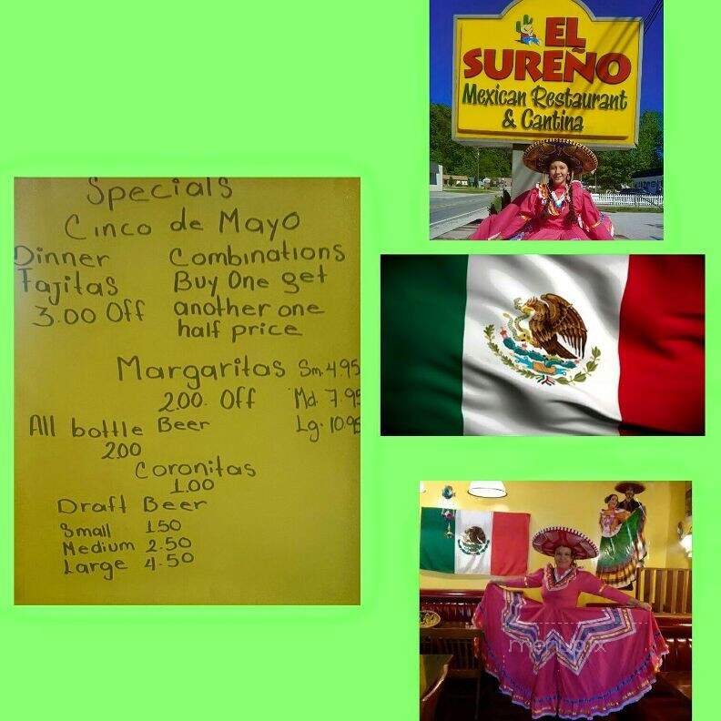 El Sureno Mexican Restaurant - Columbus, NC menu_pic