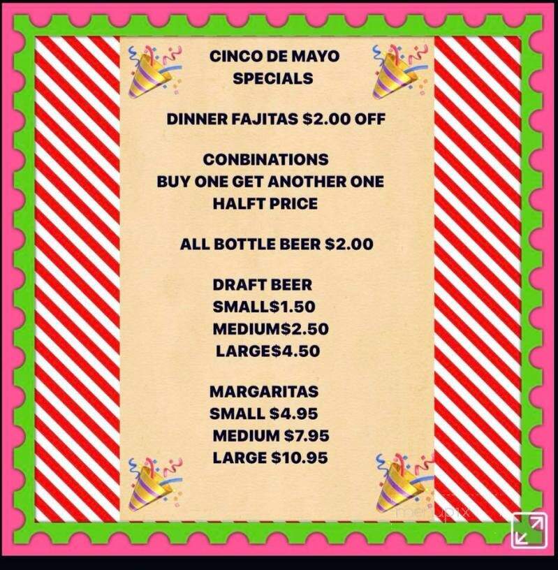 El Sureno Mexican Restaurant - Columbus, NC menu_pic