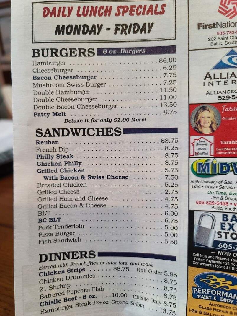 Baltic Corner - Dell Rapids, SD menu_pic