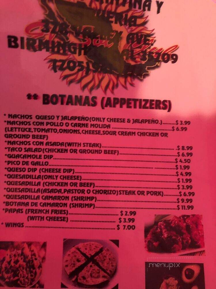 El Sol Cantina & Taqueria - Birmingham, AL menu_pic