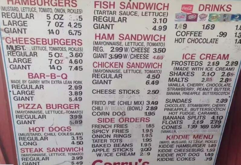 Garry's Drive-In - Benton, AR menu_pic