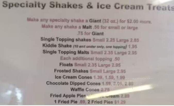 Garry's Drive-In - Benton, AR menu_pic