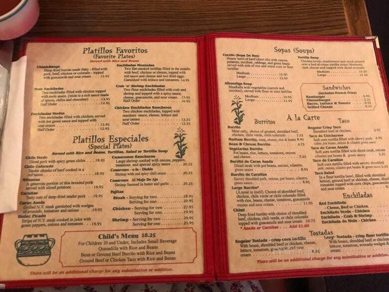 La Milpa Mexican Restaurant - Milpitas, CA menu_pic