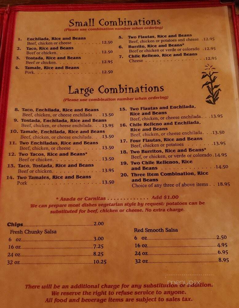 La Milpa Mexican Restaurant - Milpitas, CA menu_pic