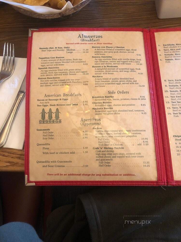 La Milpa Mexican Restaurant - Milpitas, CA menu_pic