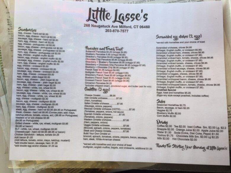 Little Lasse's - Milford, CT menu_pic