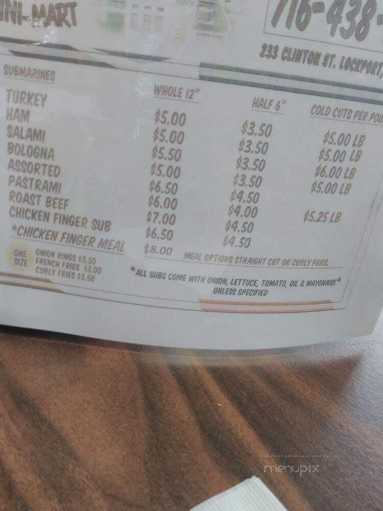 5 Loaves Mini Market - Lockport, NY menu_pic