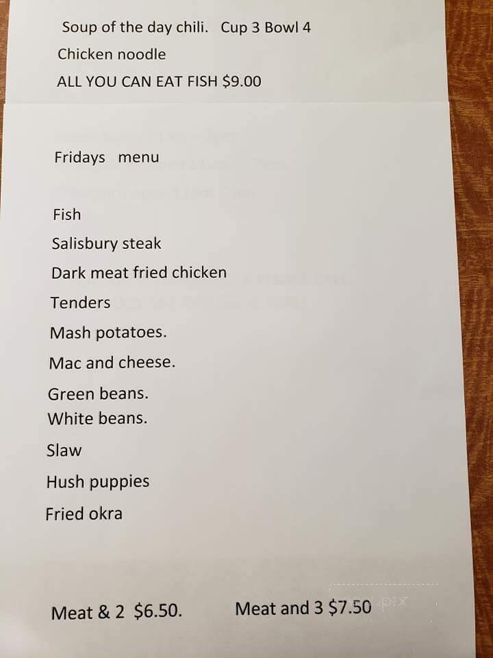 Neighborhood Cafe - White House, TN menu_pic