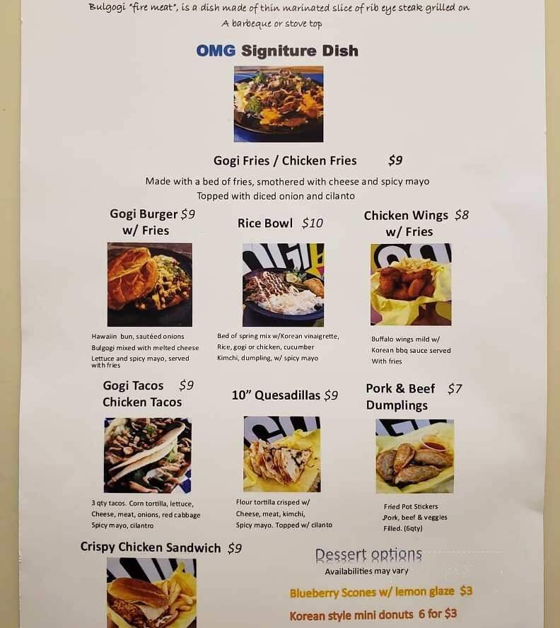 Oh My Gogi - Oklahoma City, OK menu_pic