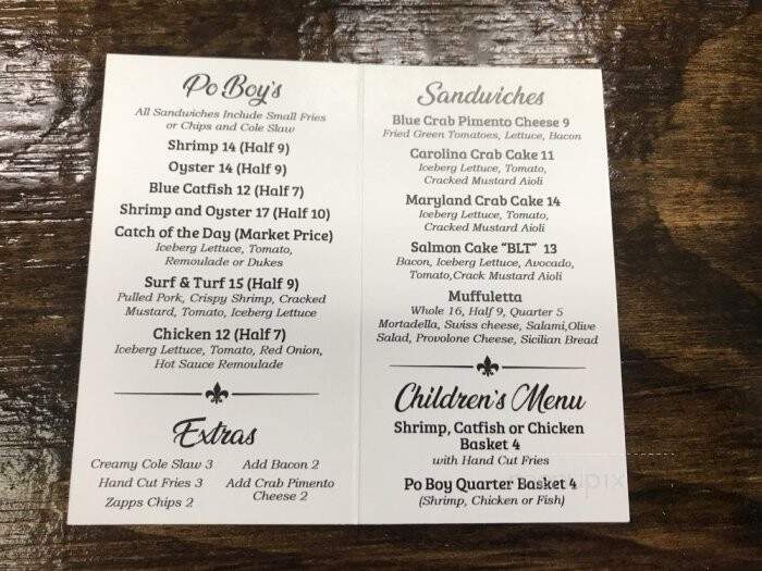 The Po Boy Saltwater Markets - Clover, SC menu_pic
