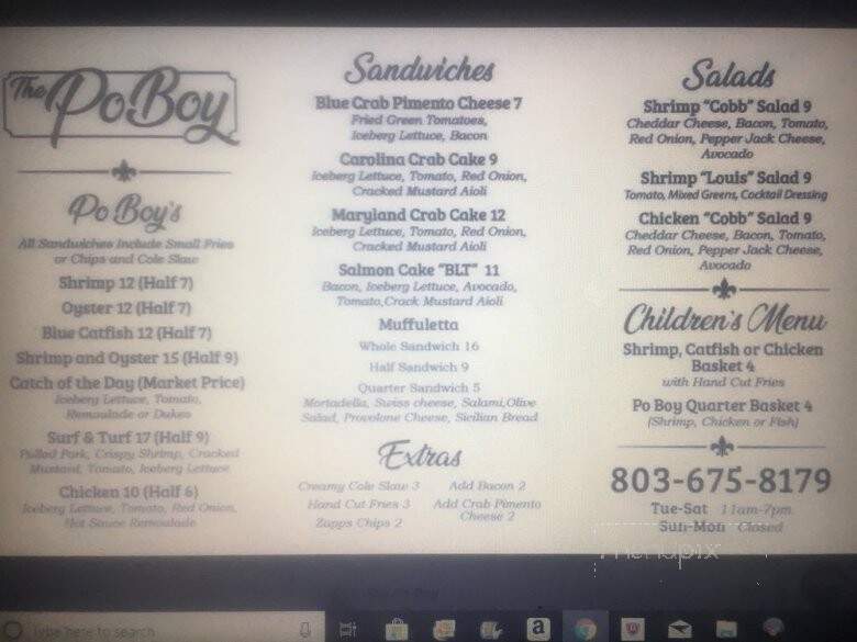 The Po Boy Saltwater Markets - Clover, SC menu_pic