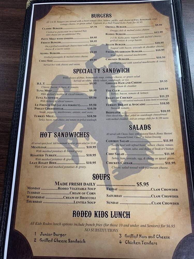 Rodeo Cafe - Rialto, CA menu_pic
