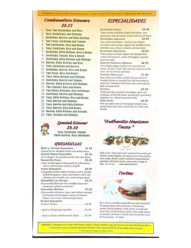 Ruby's Mexican Grill & Cantina - Albertville, AL menu_pic