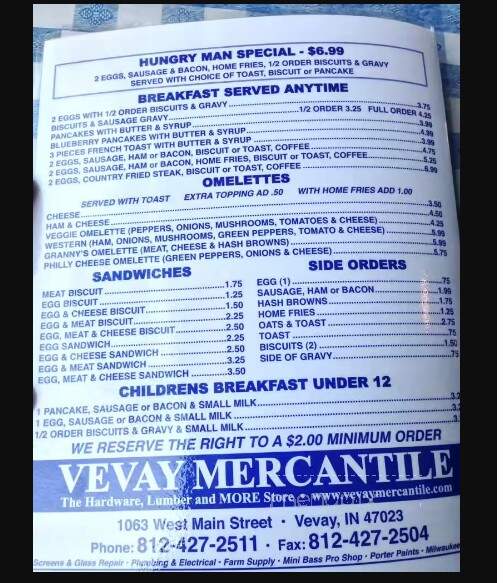 Granny's - Vevay, IN menu_pic