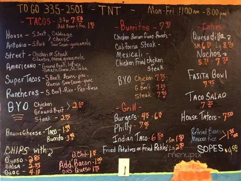 Tacos N Taters Fajita Grill - Frederick, OK menu_pic