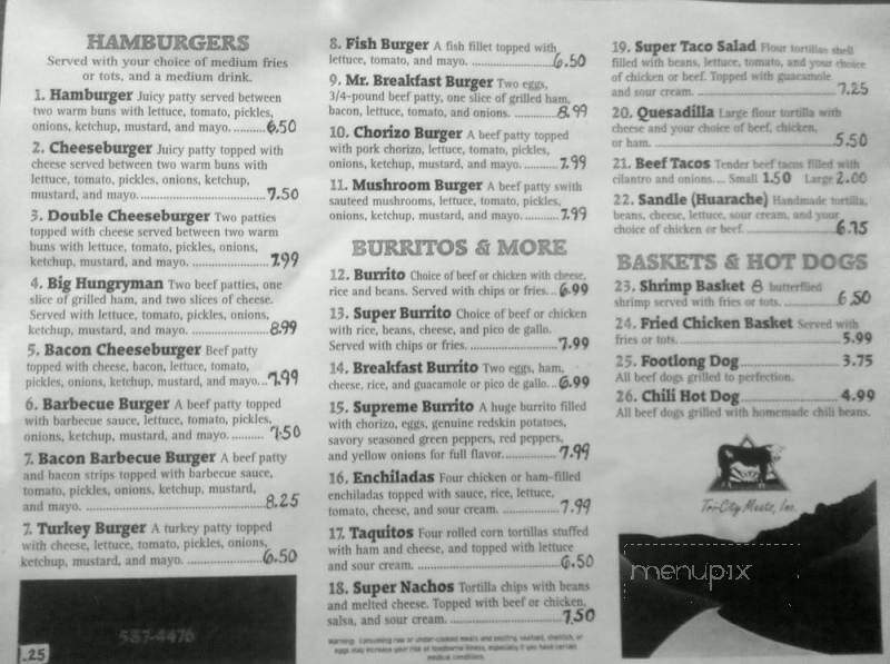 Highway 30 Drive In - Mountain Home, ID menu_pic