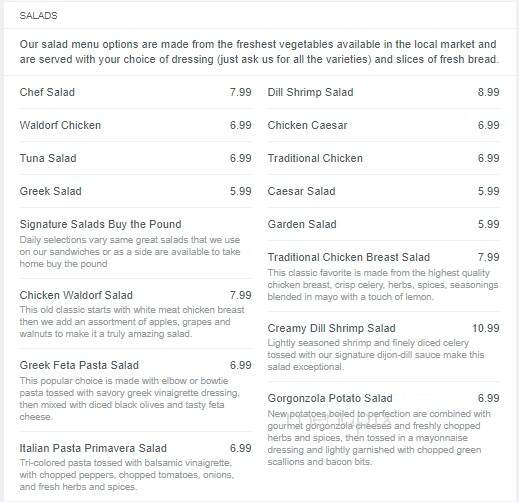 uptown Deli & Bakery - Richmond Hill, GA menu_pic