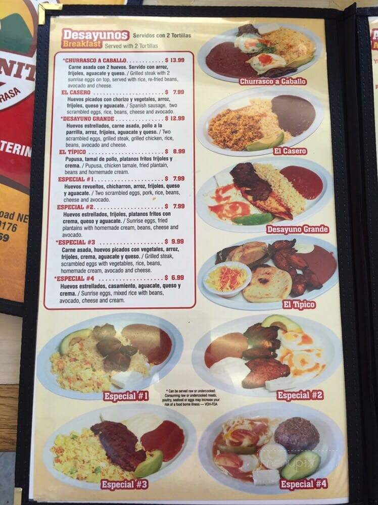Tipicos Dona Juanita - Woodbridge, VA menu_pic