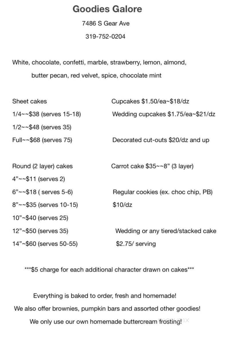 Goodies Galore - Burlington, IA menu_pic