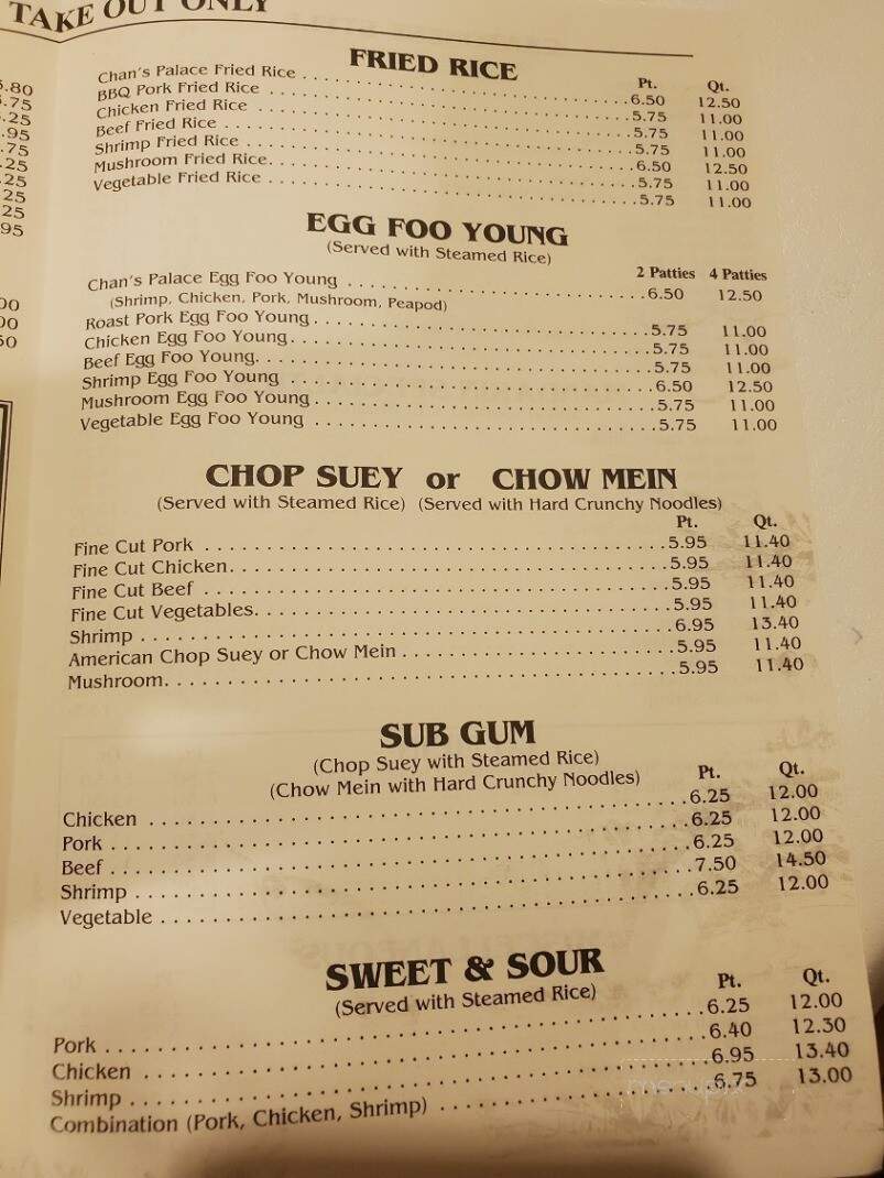 Chan's Palace - Paw Paw, MI menu_pic