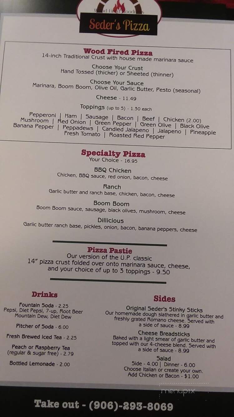 Seder's Pizza Chalet & Sub Shp - Newberry, MI
