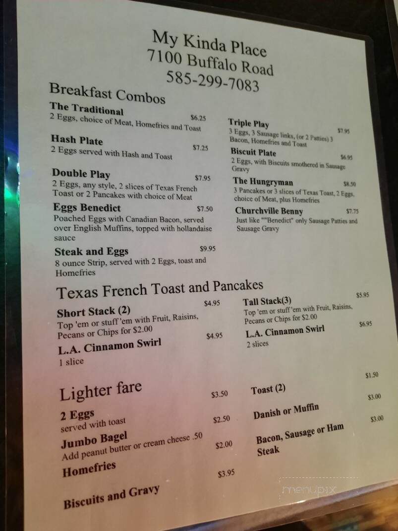 Churchville Family Restaurant - Churchville, NY menu_pic