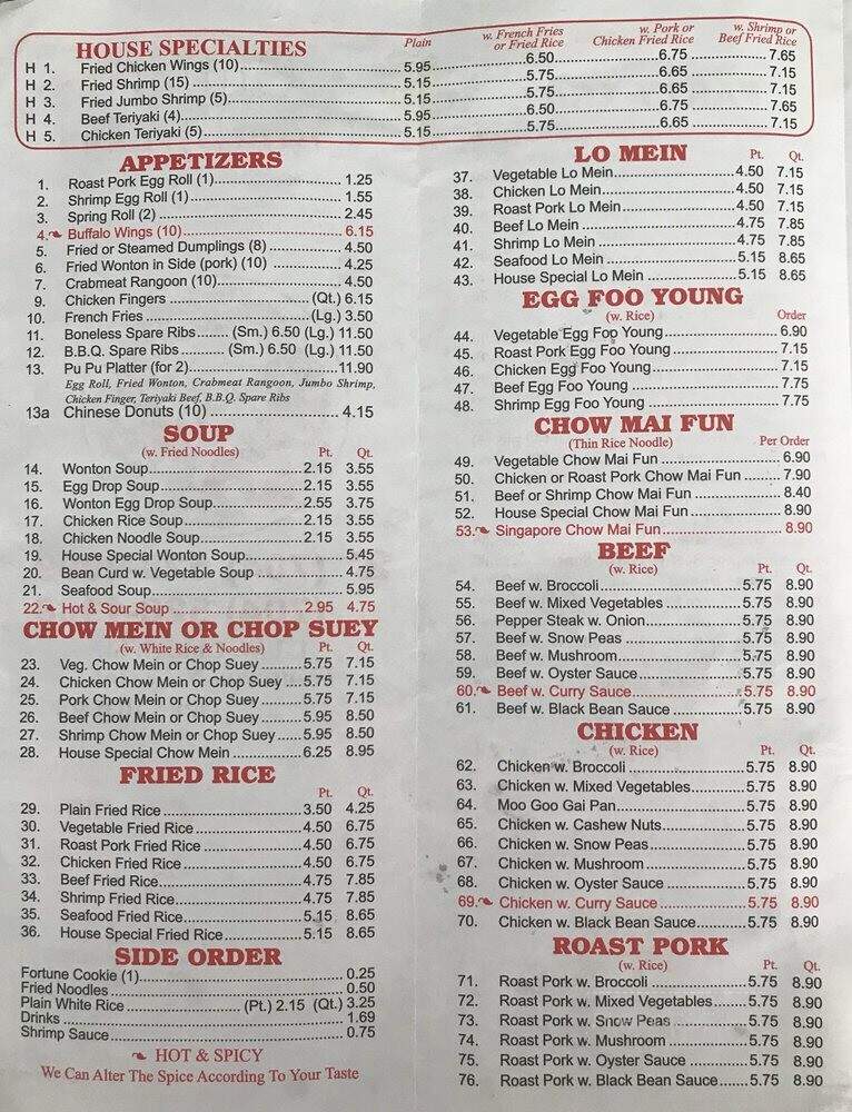 China Garden - Troutman, NC menu_pic