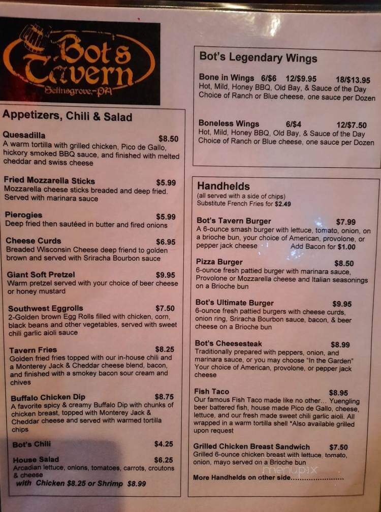 Bot's Cafe - Selinsgrove, PA menu_pic