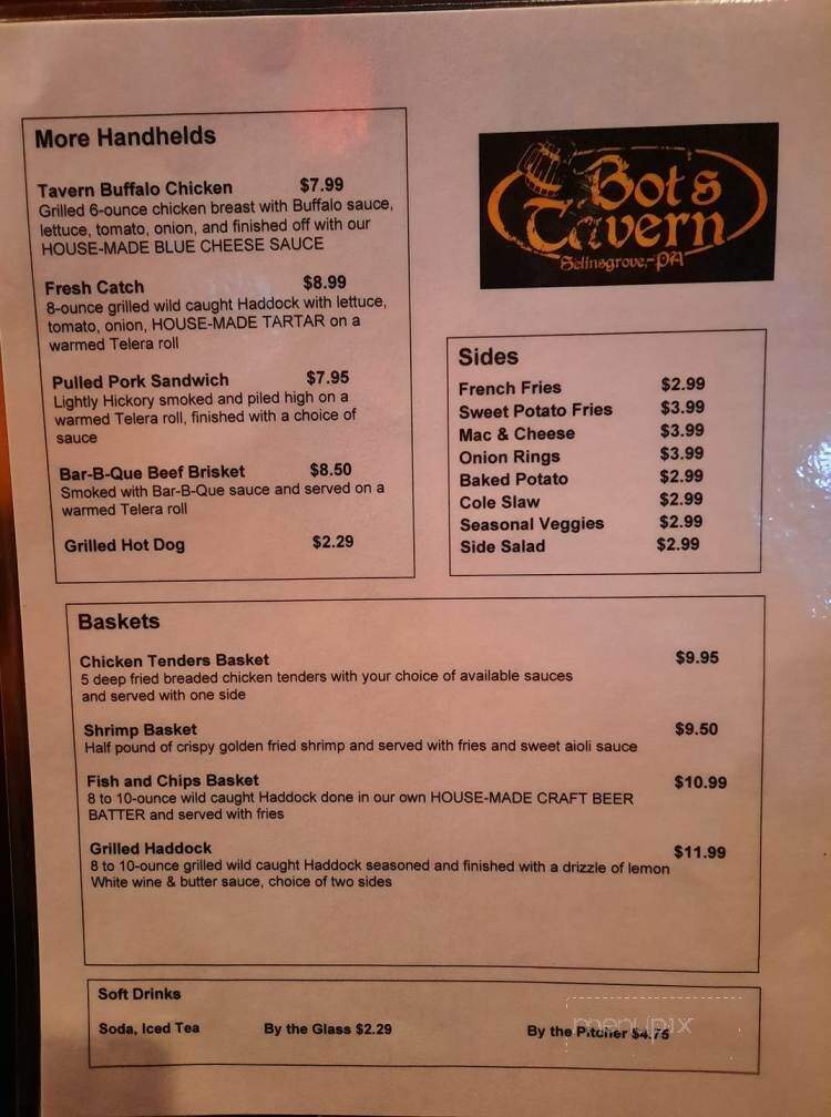 Bot's Cafe - Selinsgrove, PA menu_pic