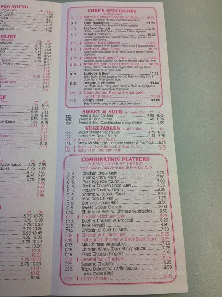 New Hong Kong Restaurant - Woonsocket, RI menu_pic