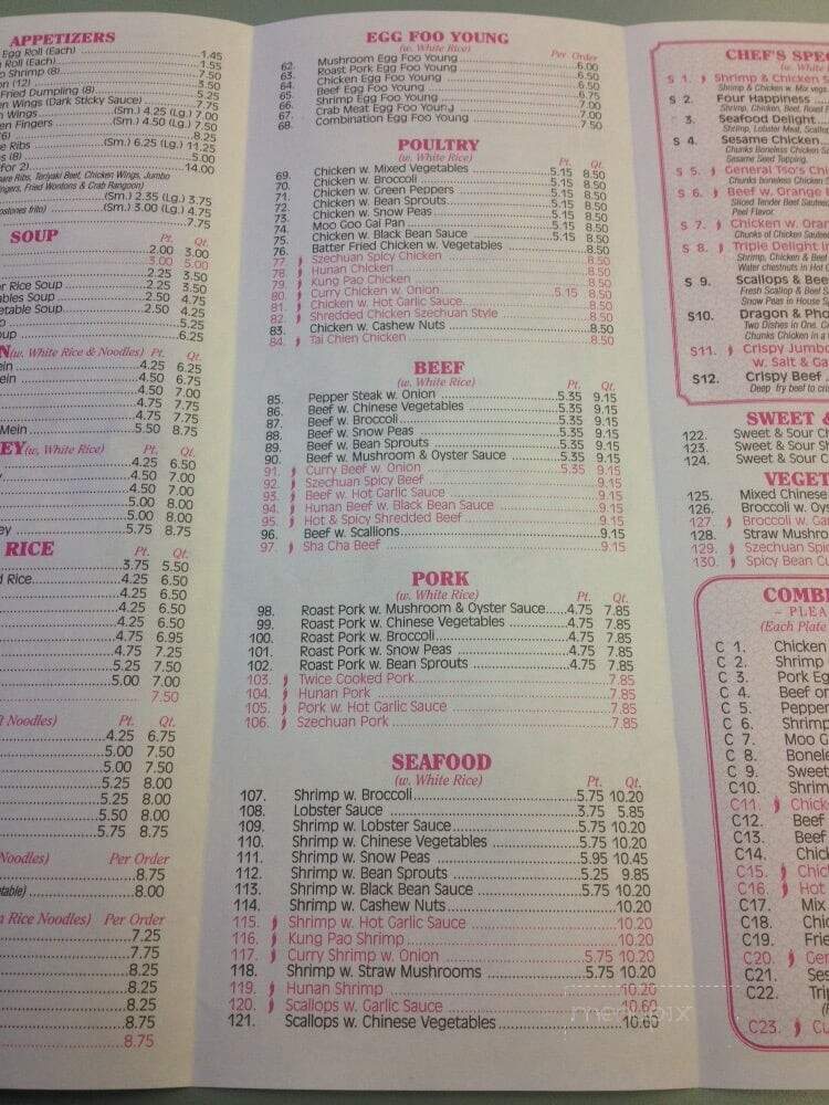 New Hong Kong Restaurant - Woonsocket, RI menu_pic