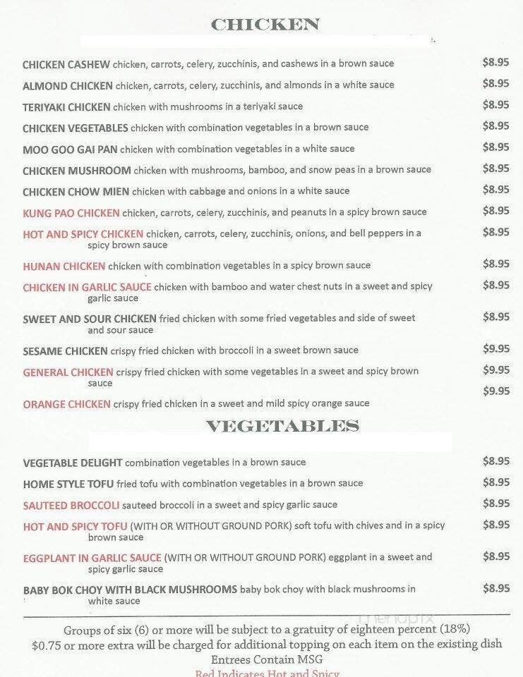 China Town - Lubbock, TX menu_pic