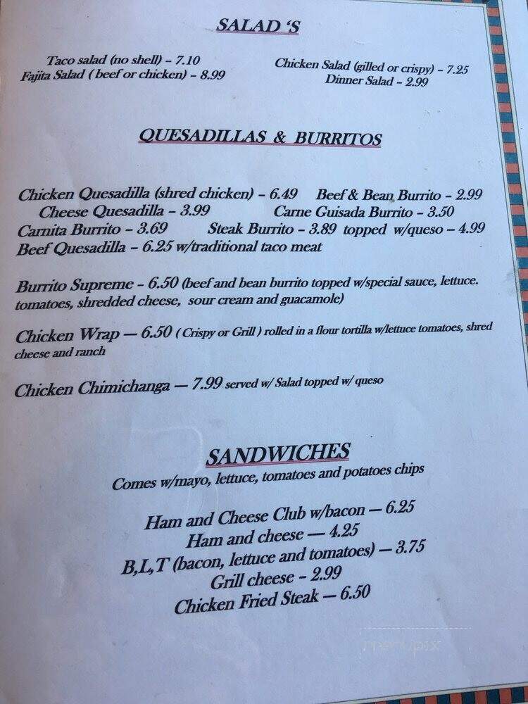 Galvan's - Turkey, TX menu_pic