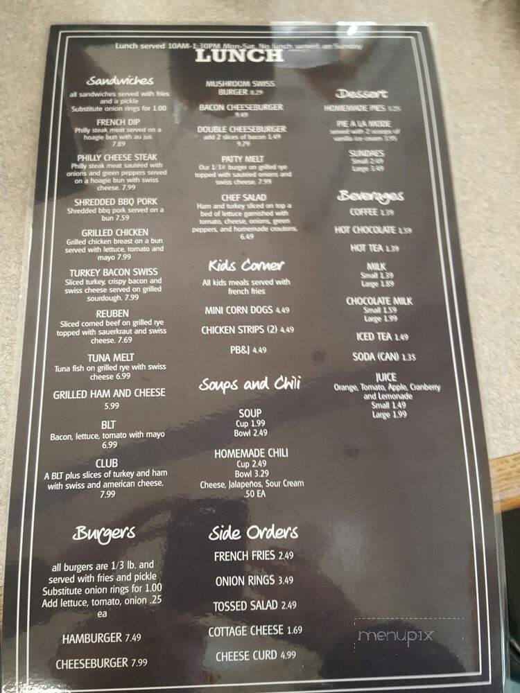 Levee Restaurant - Portage, WI menu_pic