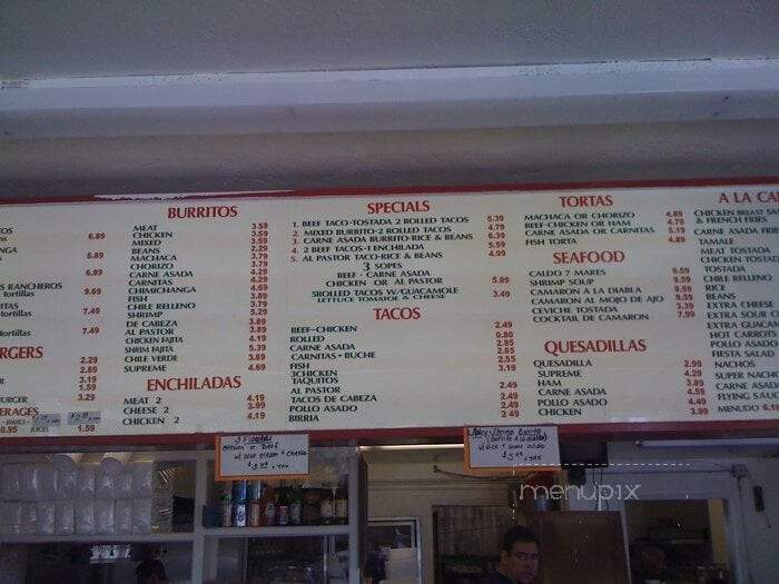 El Puerto Taco Shop - Spring Valley, CA menu_pic