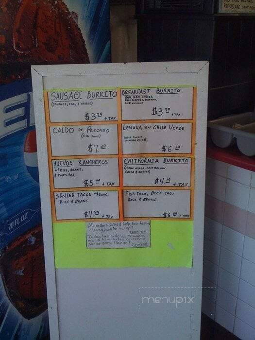 El Puerto Taco Shop - Spring Valley, CA menu_pic