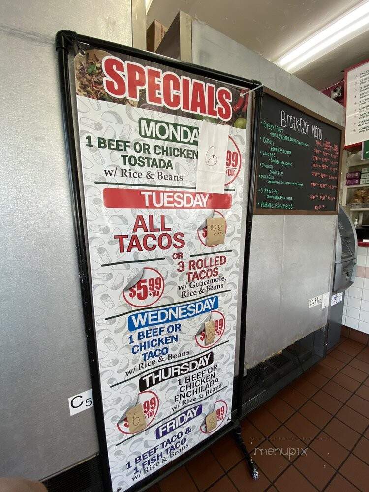 El Puerto Taco Shop - Spring Valley, CA menu_pic