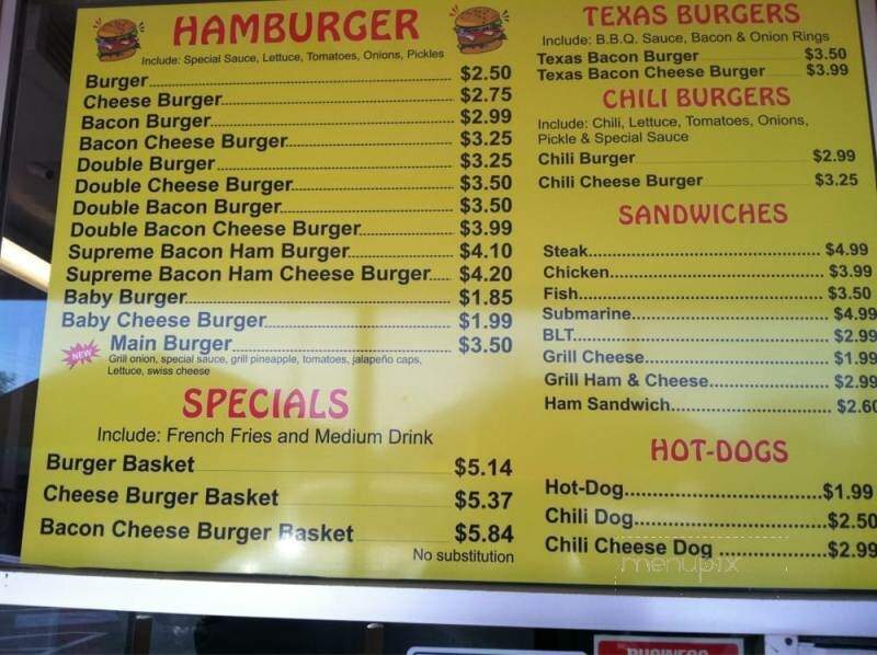 East Main Drive In - Stockton, CA menu_pic