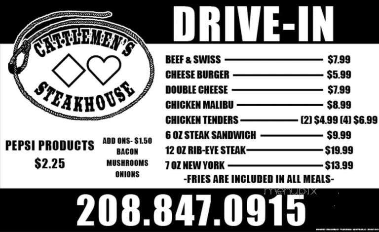 Diamond Heart Cattlemen's Steakhouse - Montpelier, ID menu_pic