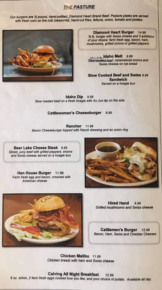 Diamond Heart Cattlemen's Steakhouse - Montpelier, ID menu_pic