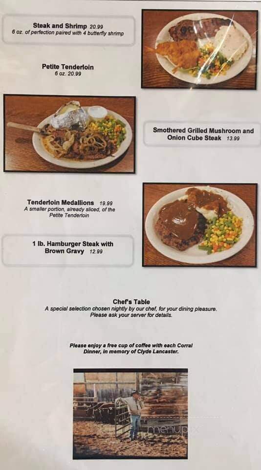 Diamond Heart Cattlemen's Steakhouse - Montpelier, ID menu_pic