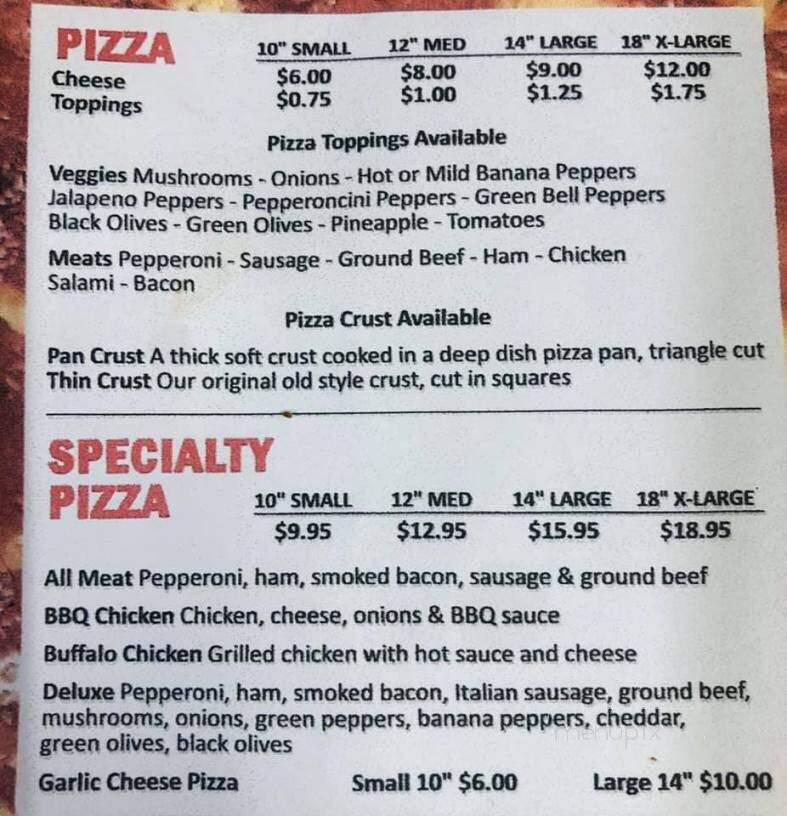 Carnavellies Pizza & Pasta House - Marion, OH