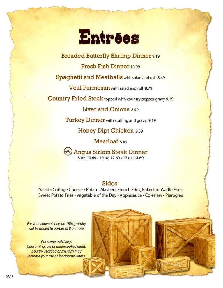 Wagon Wheel Bar Grill - Waterford, PA menu_pic
