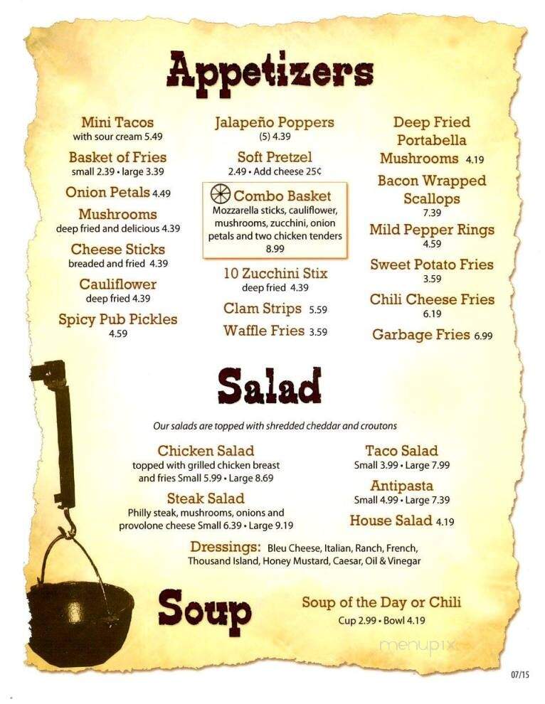 Wagon Wheel Bar Grill - Waterford, PA menu_pic