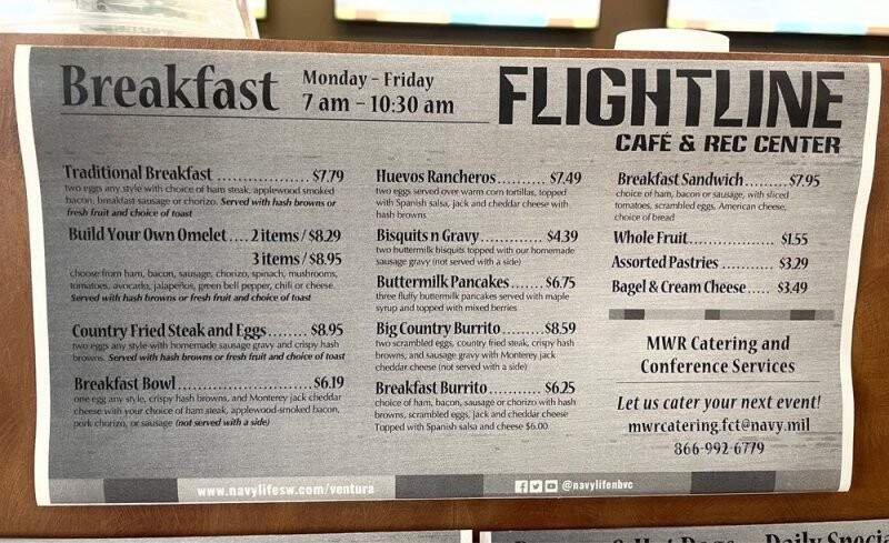 Flightline Cafe - Ventura, CA menu_pic